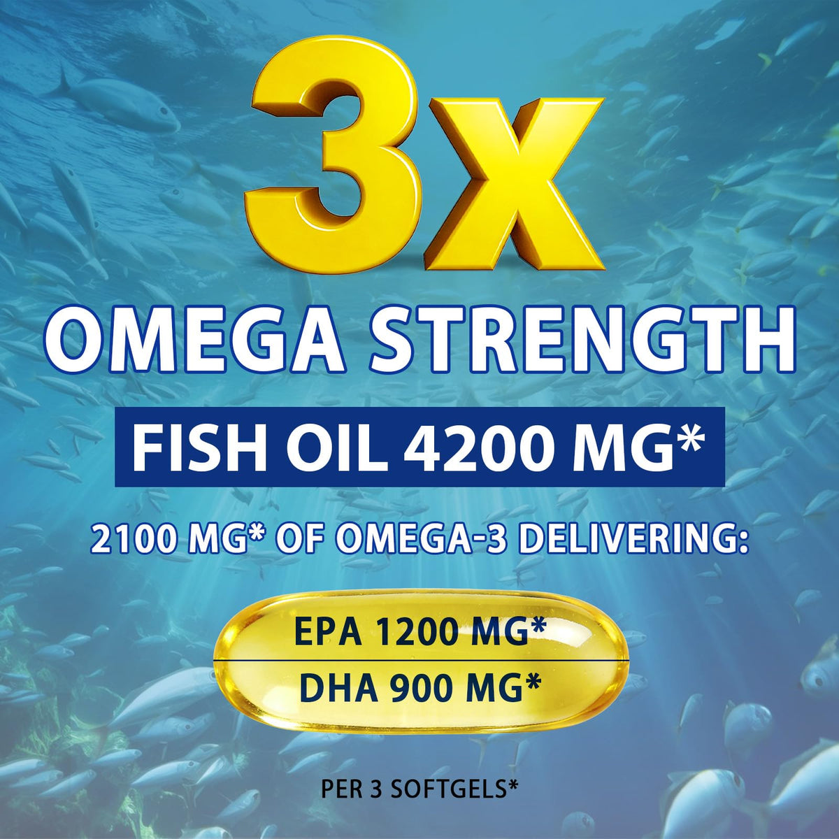 Omega 3 Fish Oil 4200 mg Per Serving 1200 mg EPA 900 mg DHA Lemon Flavor O32686