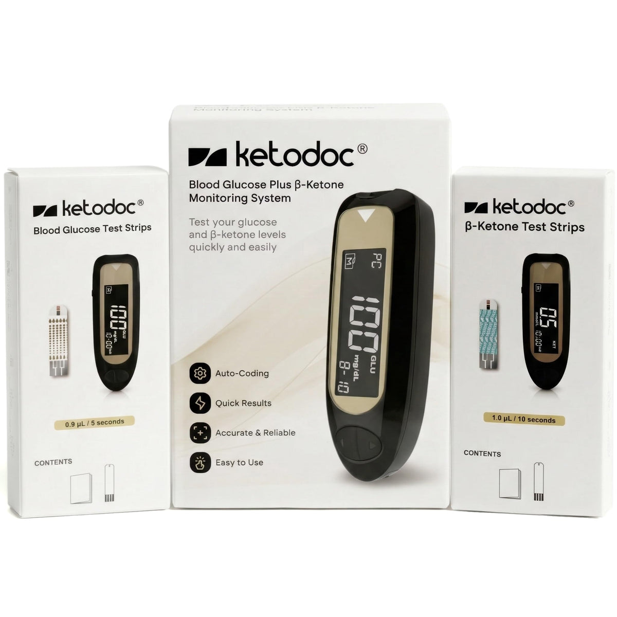 ß-Ketone Testing Kit + 40 Keto Strips + 40 GLU Strips U16859