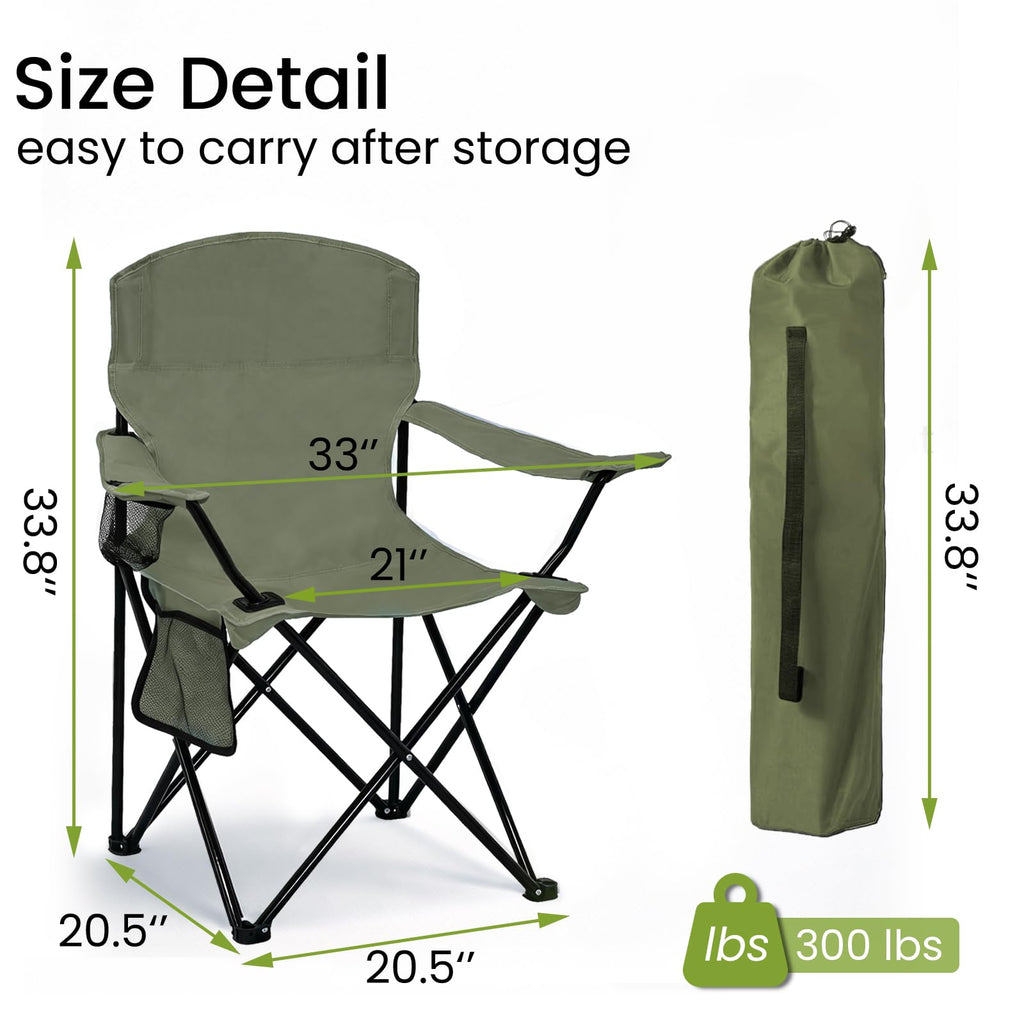 Camping Chair 2 Pack Portable Folding Chair Green S623823