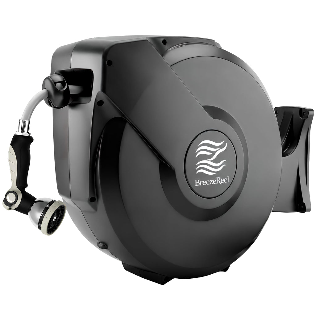 5/8 in x 100 ft Retractable Garden Hose Reel with 10 Patterns Nozzle R48207