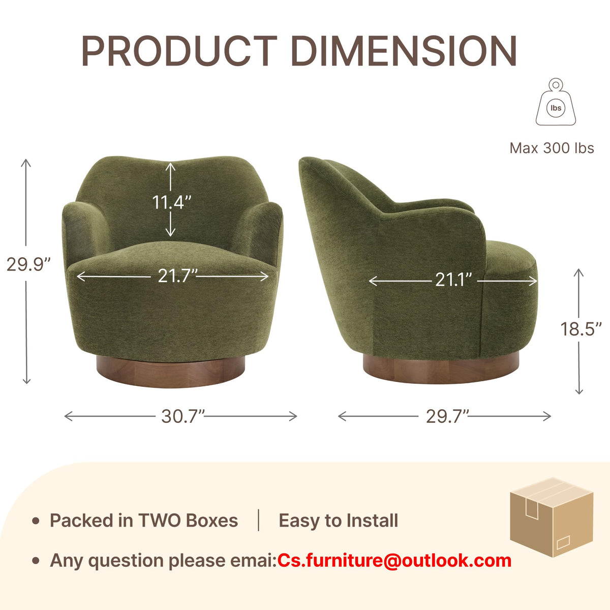 Green Swivel Accent Chair Set of 2 P64821