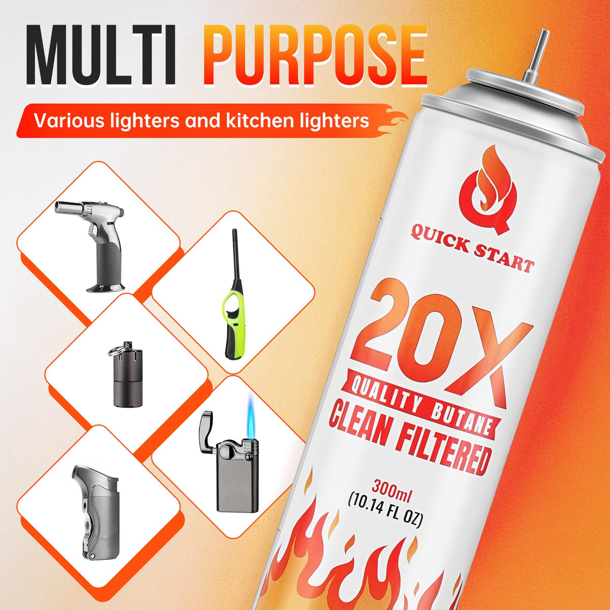 12 Pack Universal Butane Fuel Refill K393969