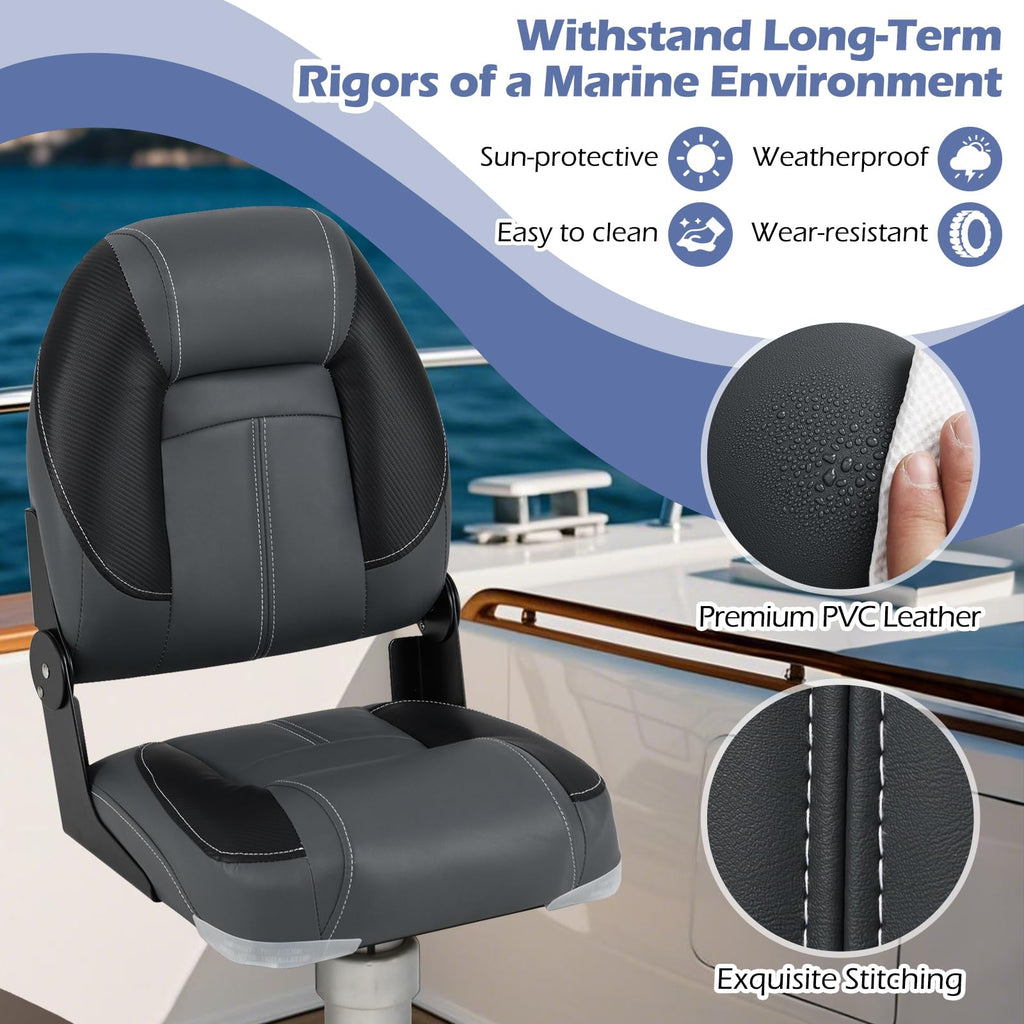 3-Pack Folding Boat Seats with 28D Sponge Padding E868357