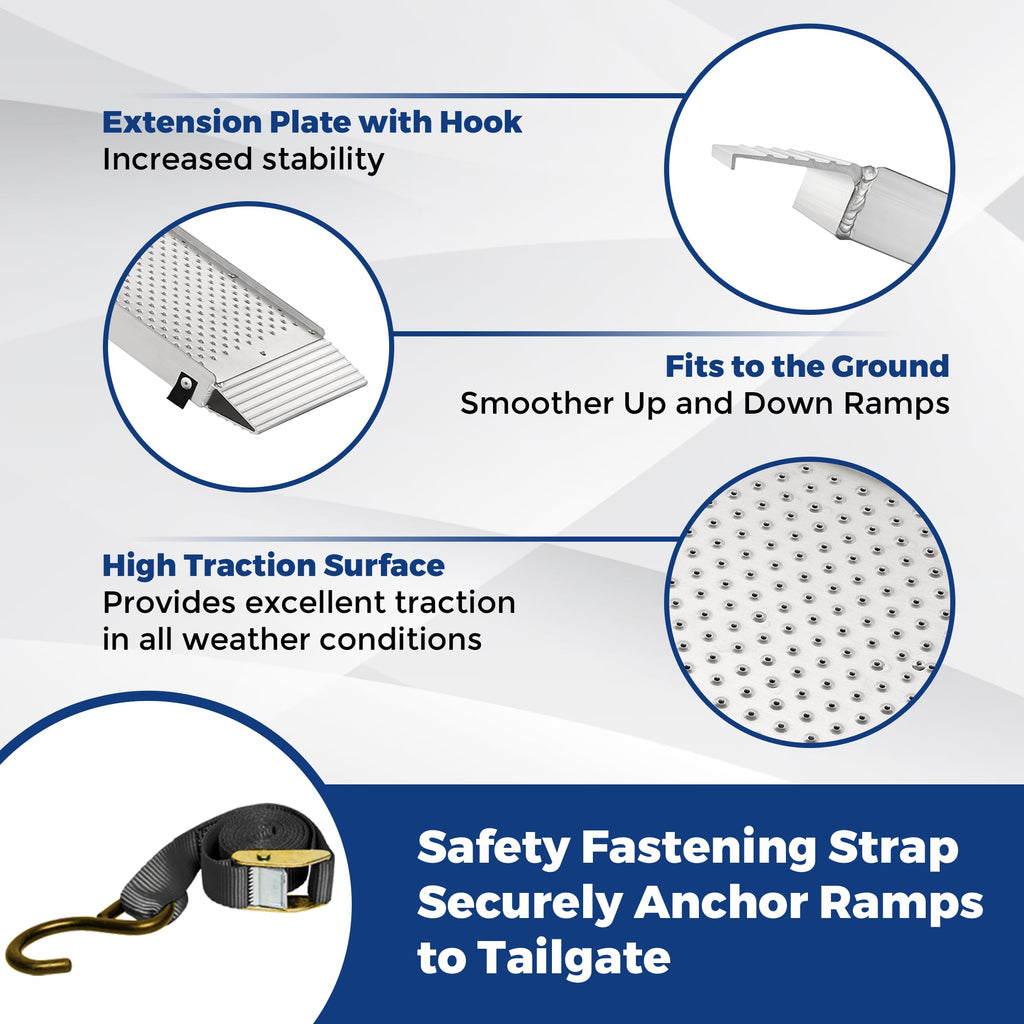 Aluminum Tri-Fold Motorcycle Ramp 600 lb Capacity Y219