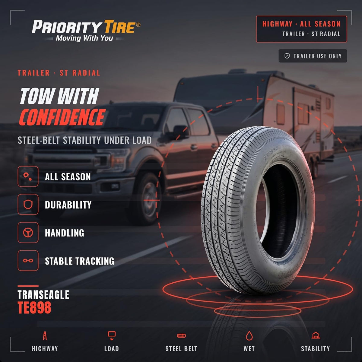 All Season 80L 6 Ply Trailer Bias Tire Z614
