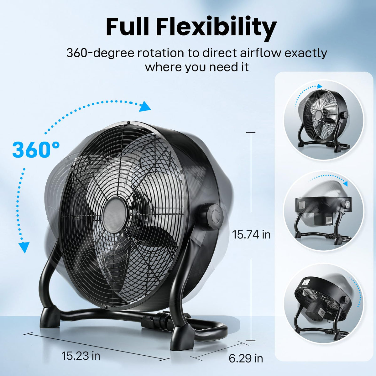 12" Rechargeable Battery Powered Portable Outdoor Fan H874301