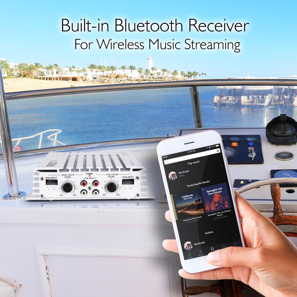 Waterproof 4 Channel 400W Bluetooth Marine Amplifier J1619