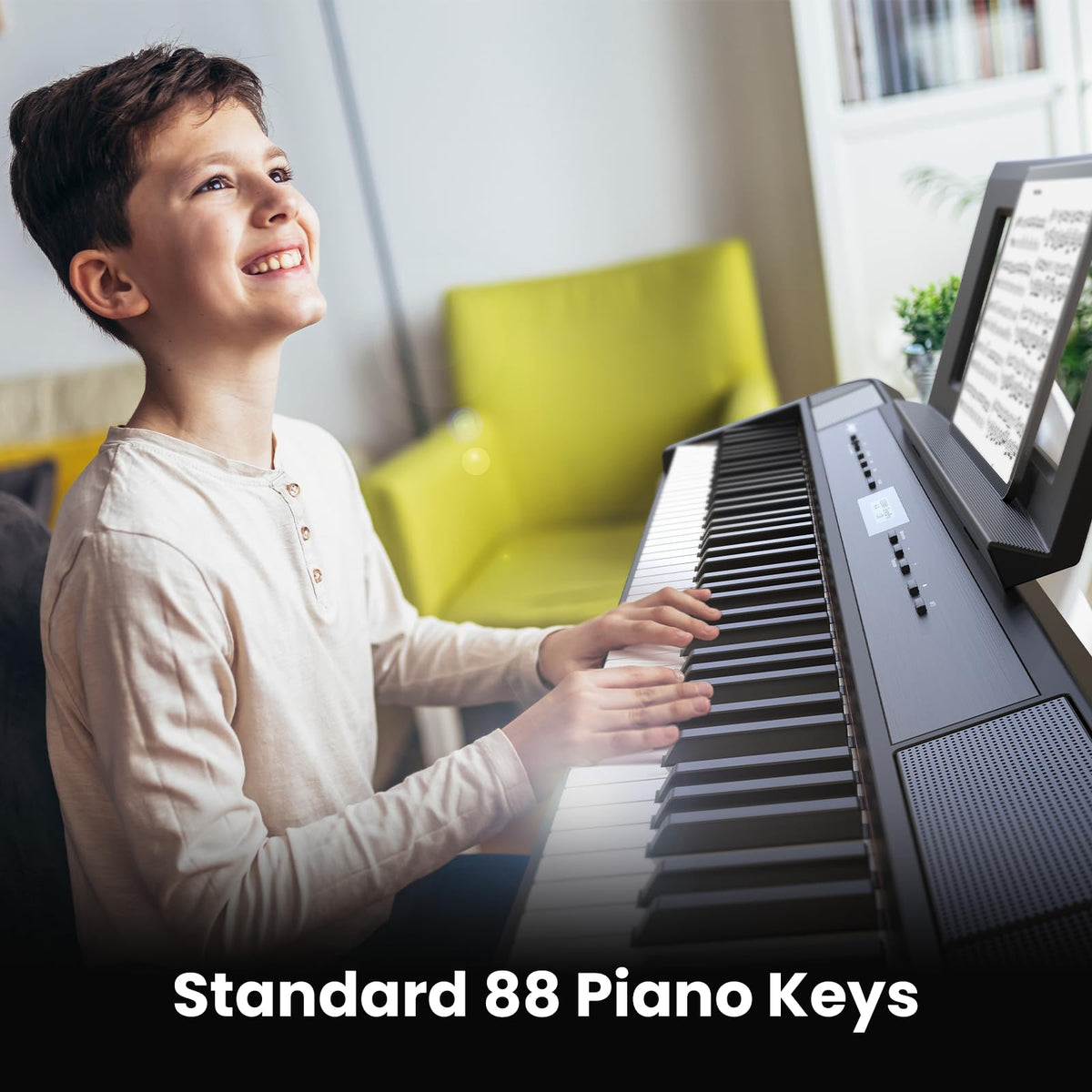 88 Keys Weighted Hammer Portable Electric Keyboard Piano with Stand J559