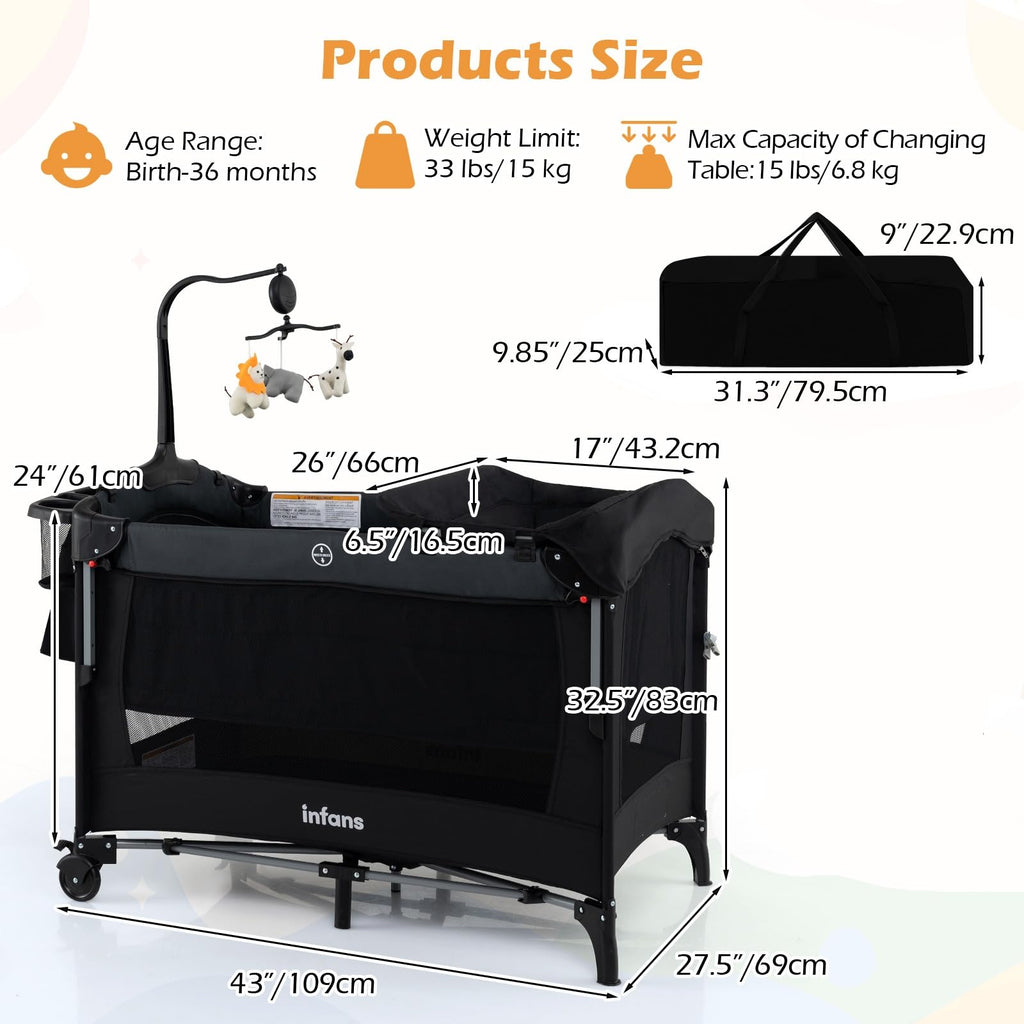 4 in 1 Baby Bassinet Bedside Crib Y58138