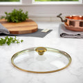 10" Tempered Glass Lid with Steam Vent & Stainless Steel Rim D704164