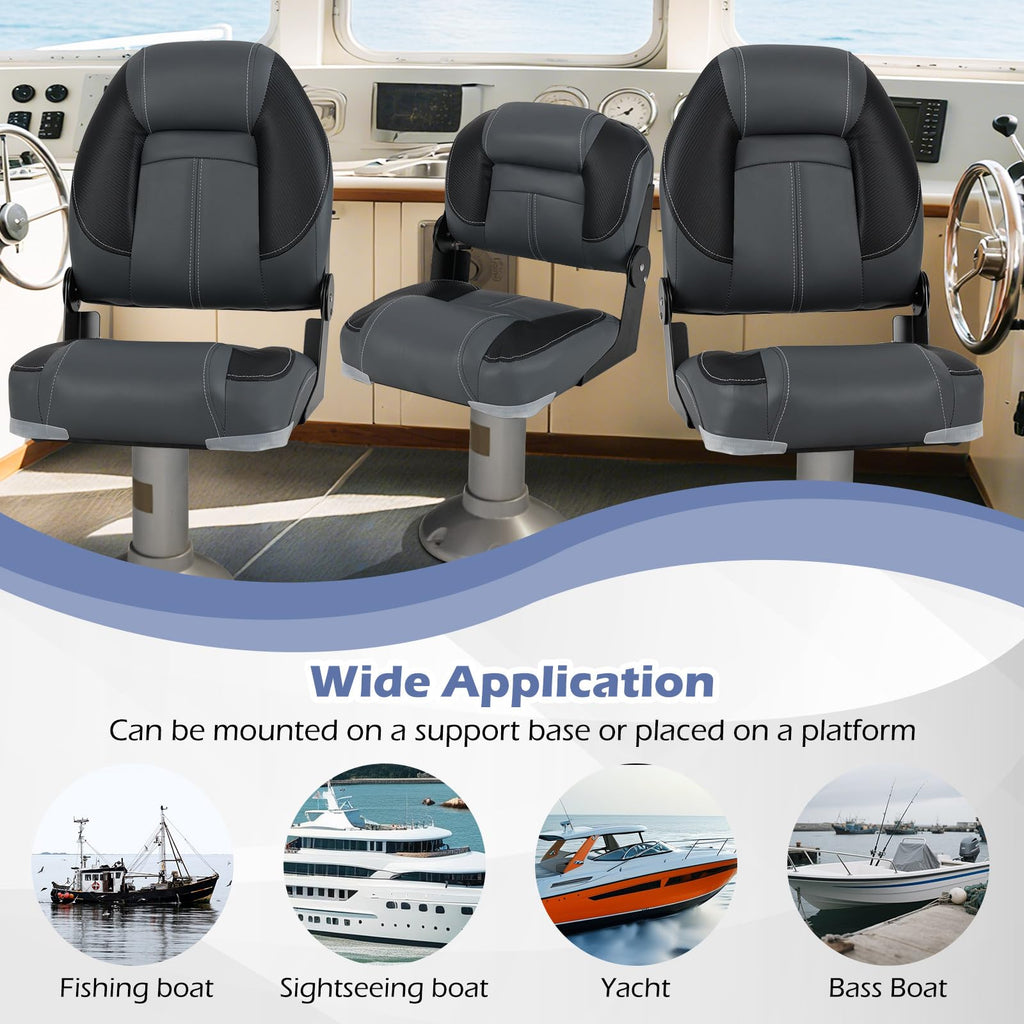 3-Pack Folding Boat Seats with 28D Sponge Padding E868357