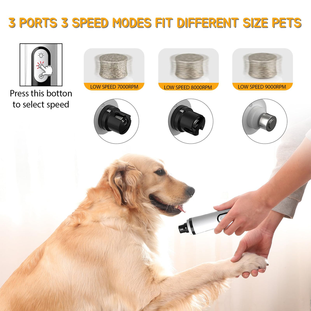 Silent Rechargeable Electric Pet Nail Grinder Q23830