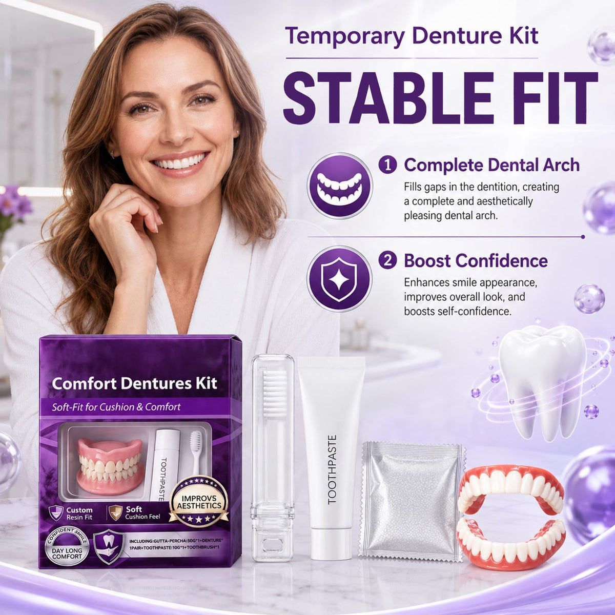 Heat Moldable Temporary Denture Kit 1 Set A153
