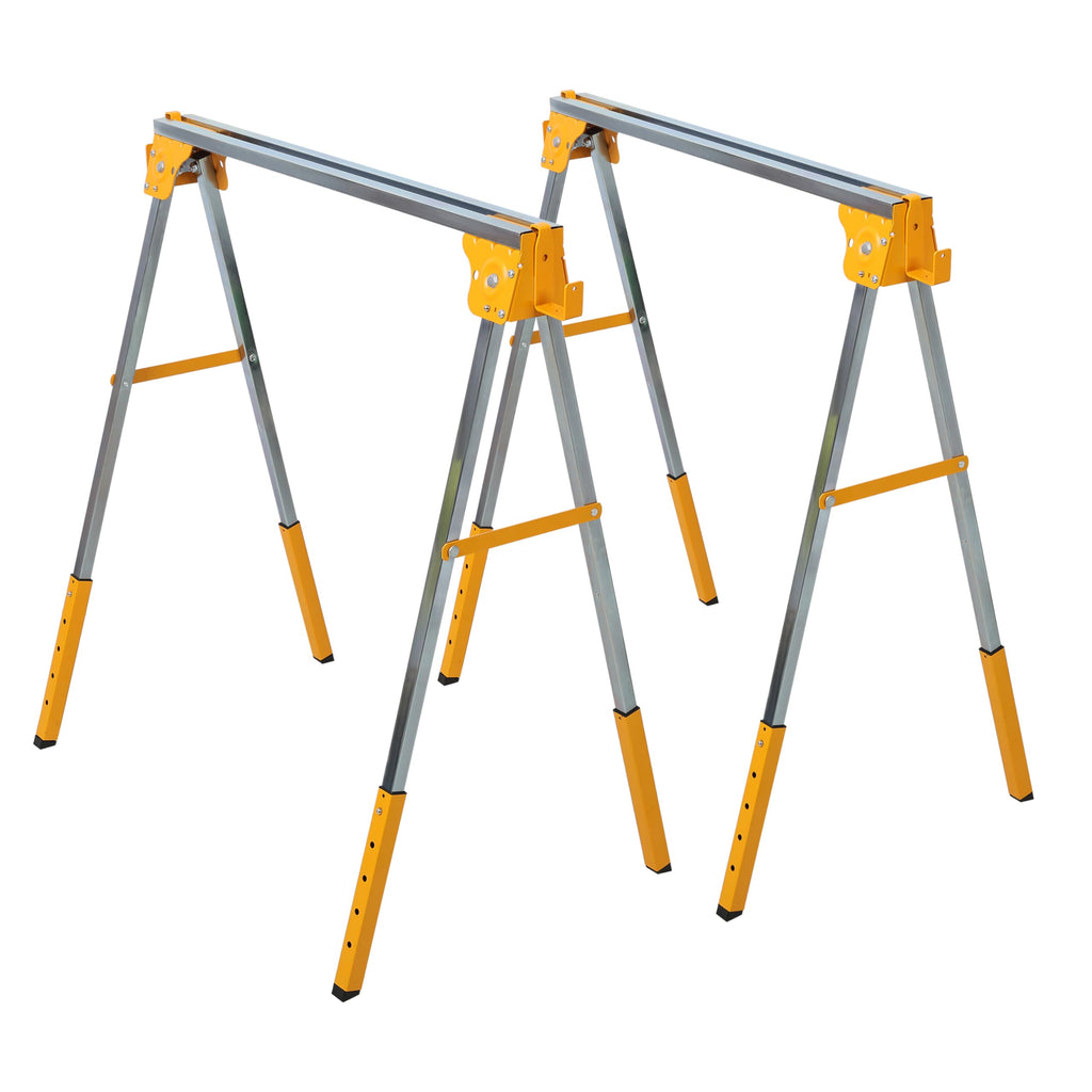 Adjustable Height Folding Steel Sawhorse 2 Pack Q72965