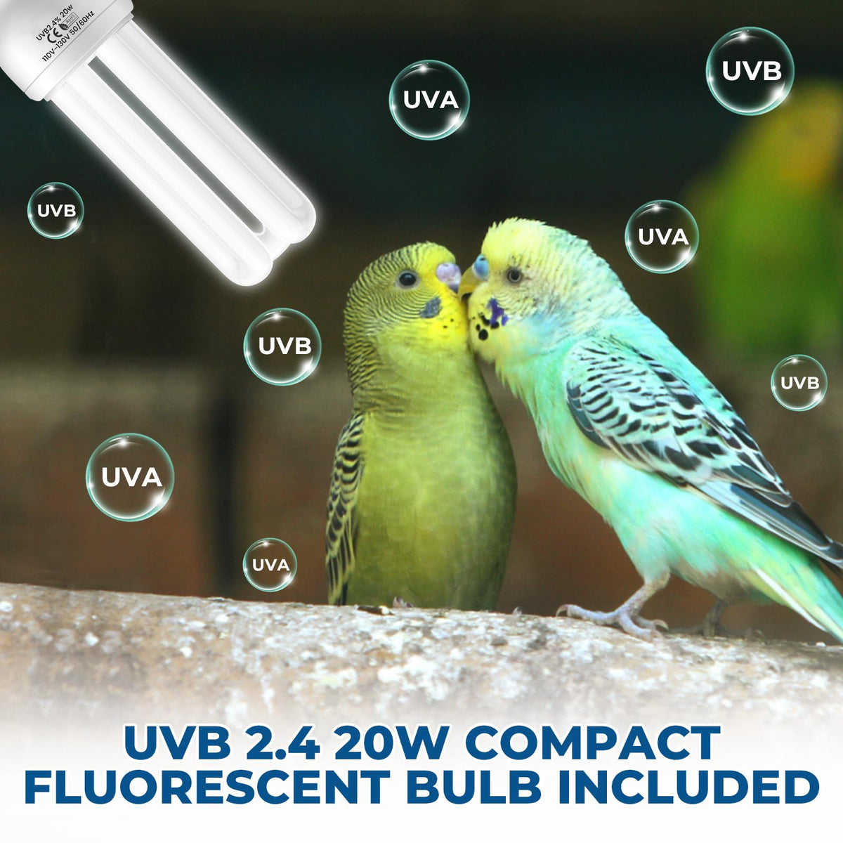 2.4% UVB Bird Cage Light Fixture Combo Kit with Adjustable Timer Y90770