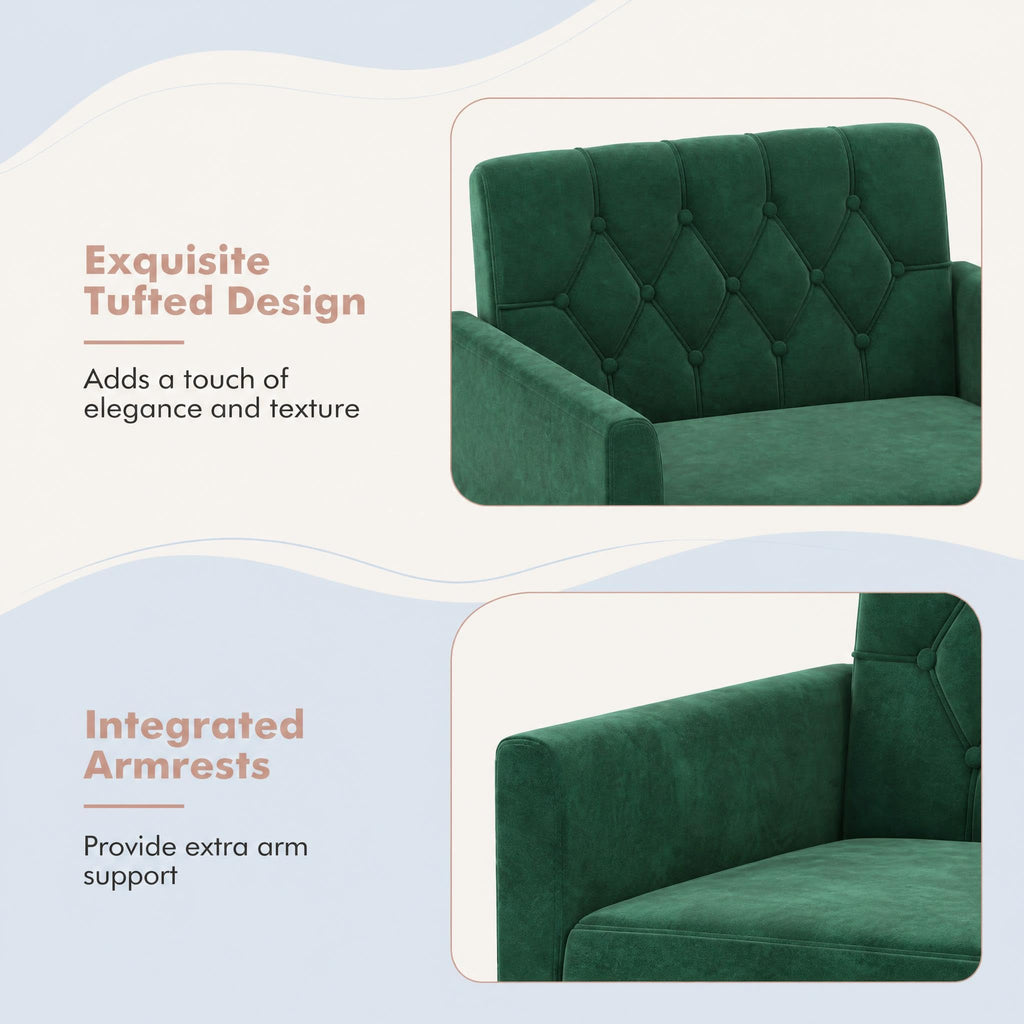 Green Velvet Accent Chairs Set of 2 O752684