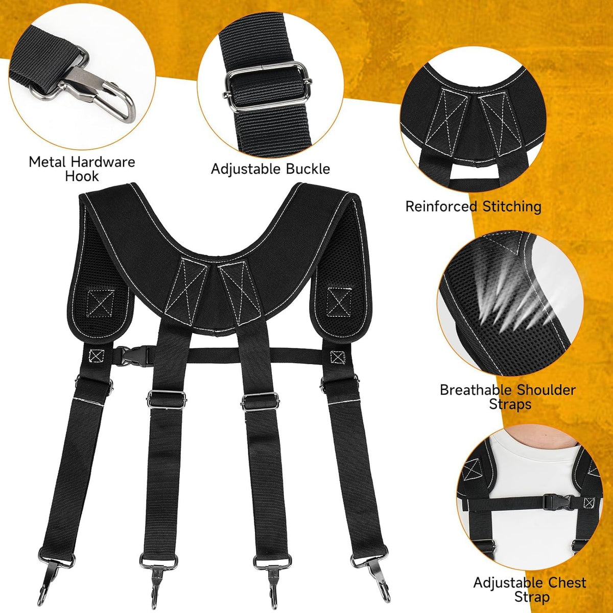 27-Pockets Heavy Duty Tool Belt with Suspenders S1478