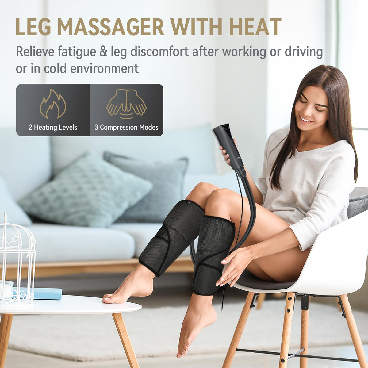 Air Compression Leg Massager with Heat V1062