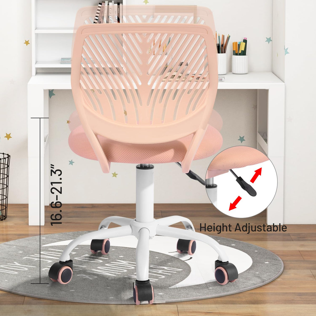 Armless Adjustable Swivel Mesh Task Chair U88367
