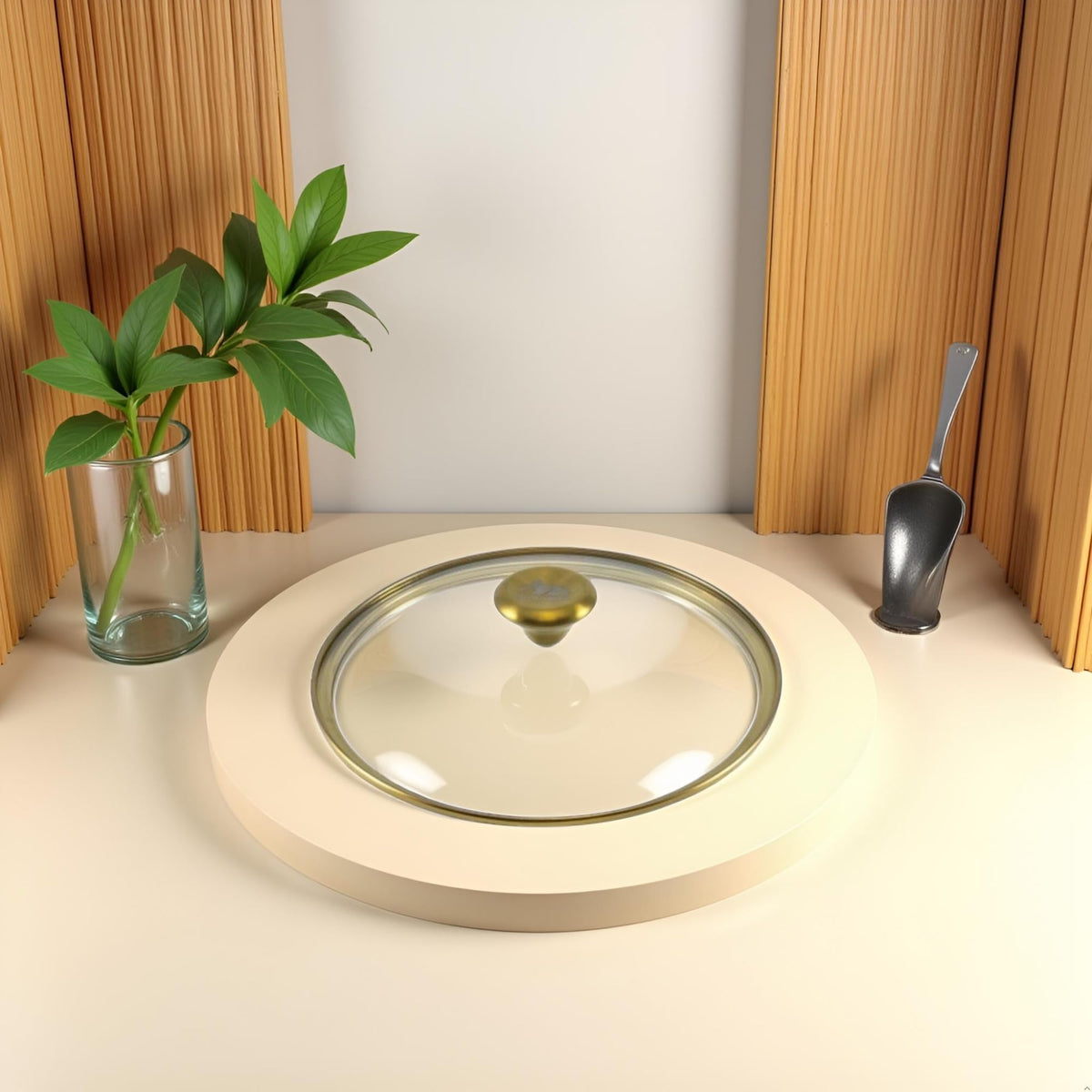 10" Tempered Glass Lid with Steam Vent & Stainless Steel Rim D704164