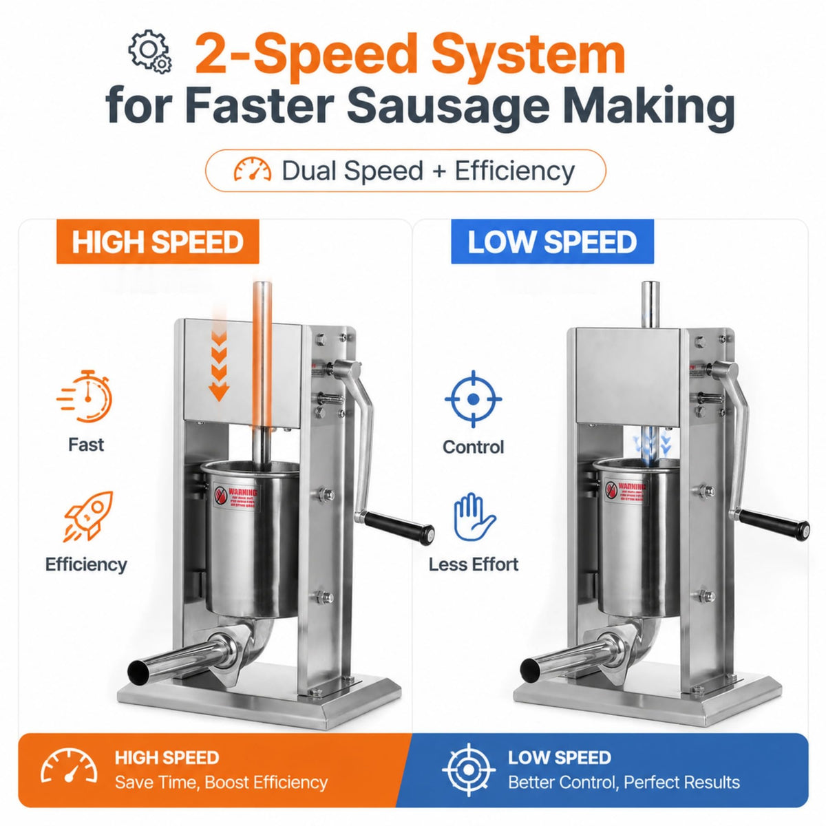 3L Stainless Steel Manual Sausage Stuffer with 4 Tubes G538118