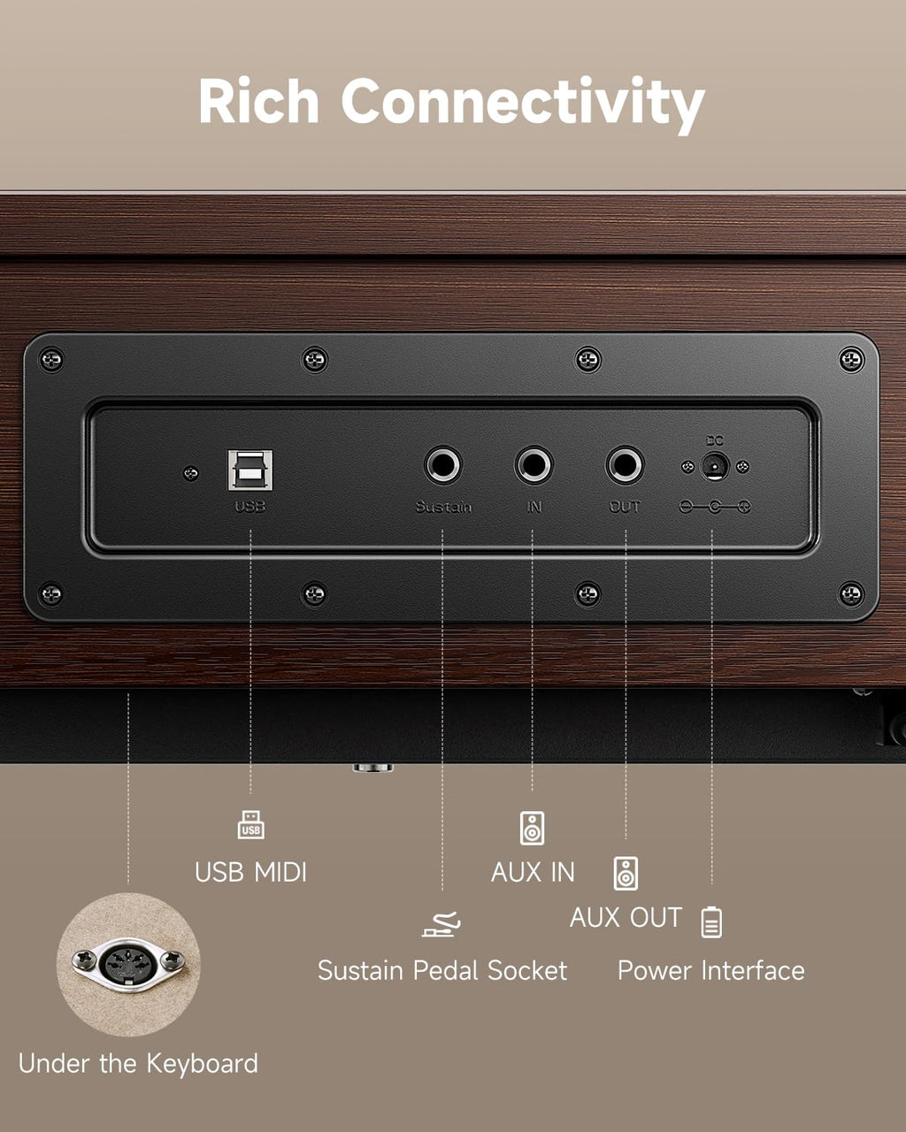 88 Key Weighted Digital Piano with Bluetooth X41426