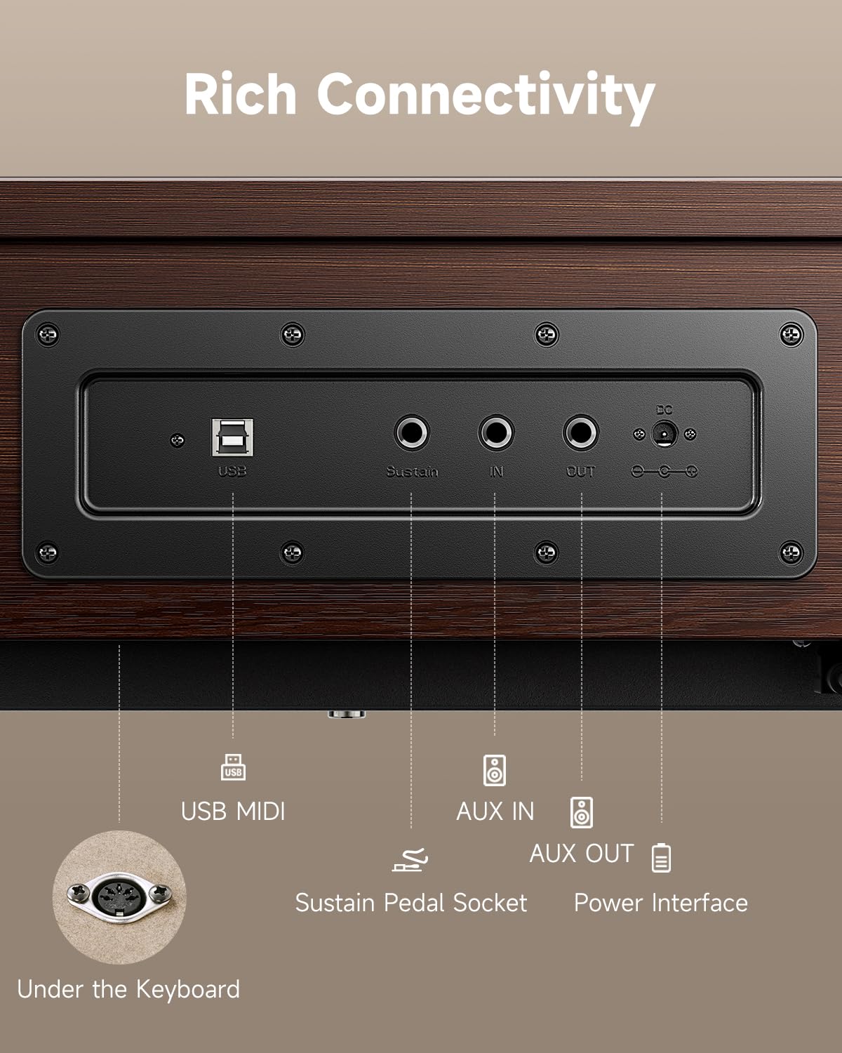 88 Key Weighted Digital Piano with Bluetooth X41426