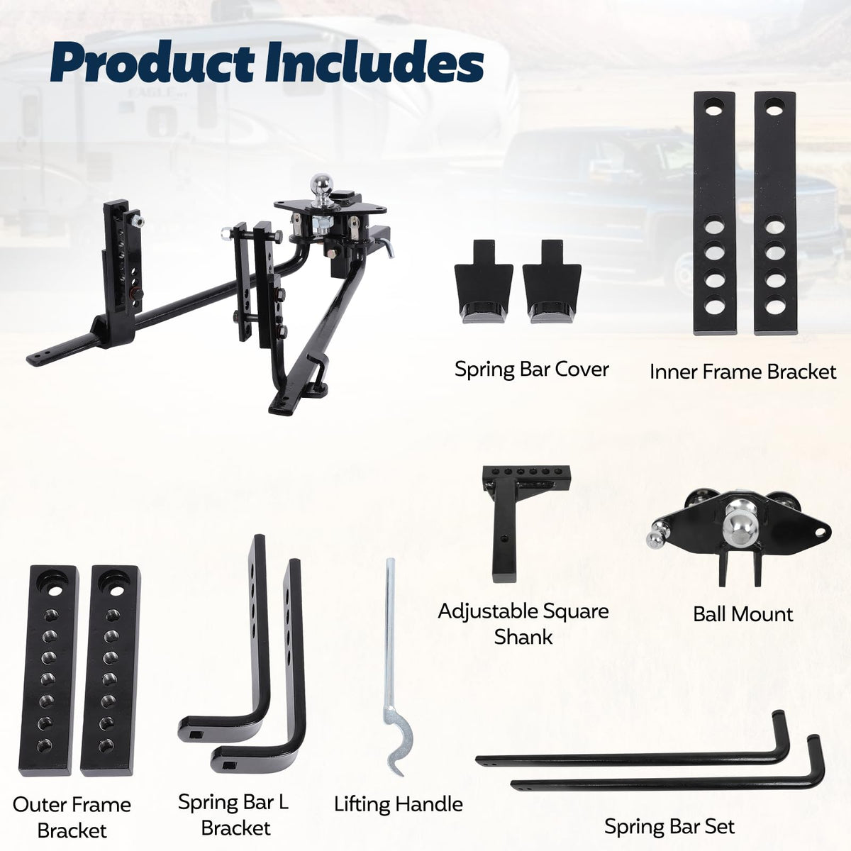 Heavy Duty Towing Hitch Bar Kit W270
