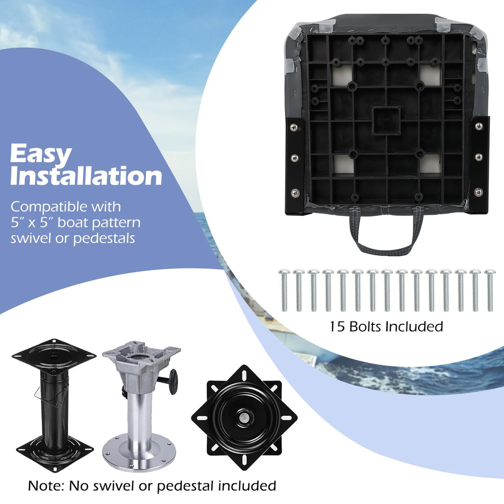3-Pack Folding Boat Seats with 28D Sponge Padding E868357