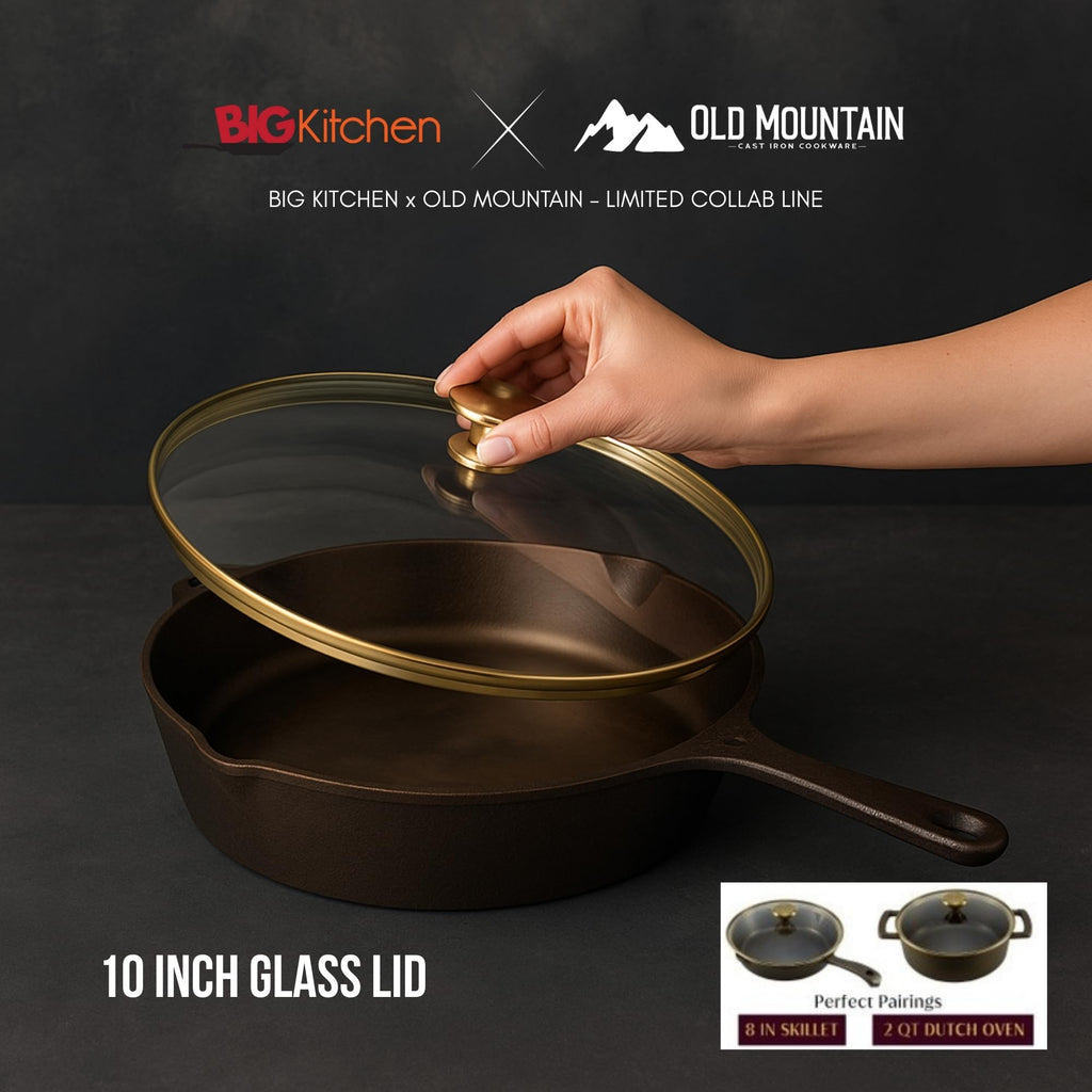 10" Tempered Glass Lid with Steam Vent & Stainless Steel Rim D704164