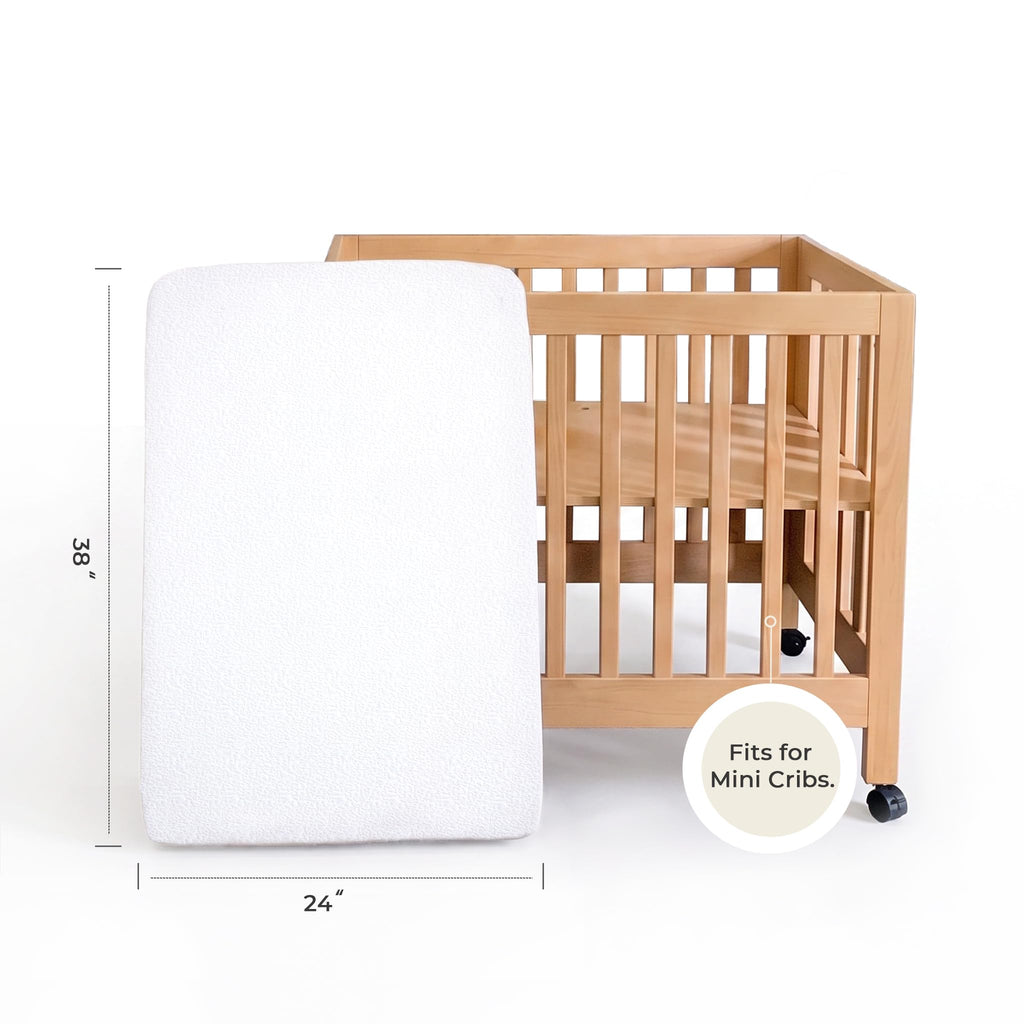 Mini Crib Mattress 2-Stage Firmness 38x24x4 Inch P94849