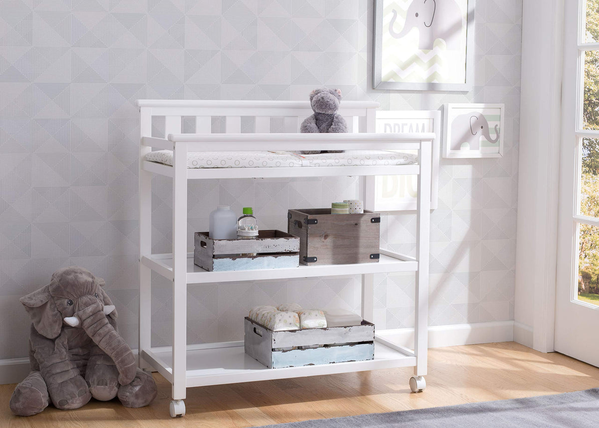 Flat Top Changing Table with Wheels and Changing Pad W760987