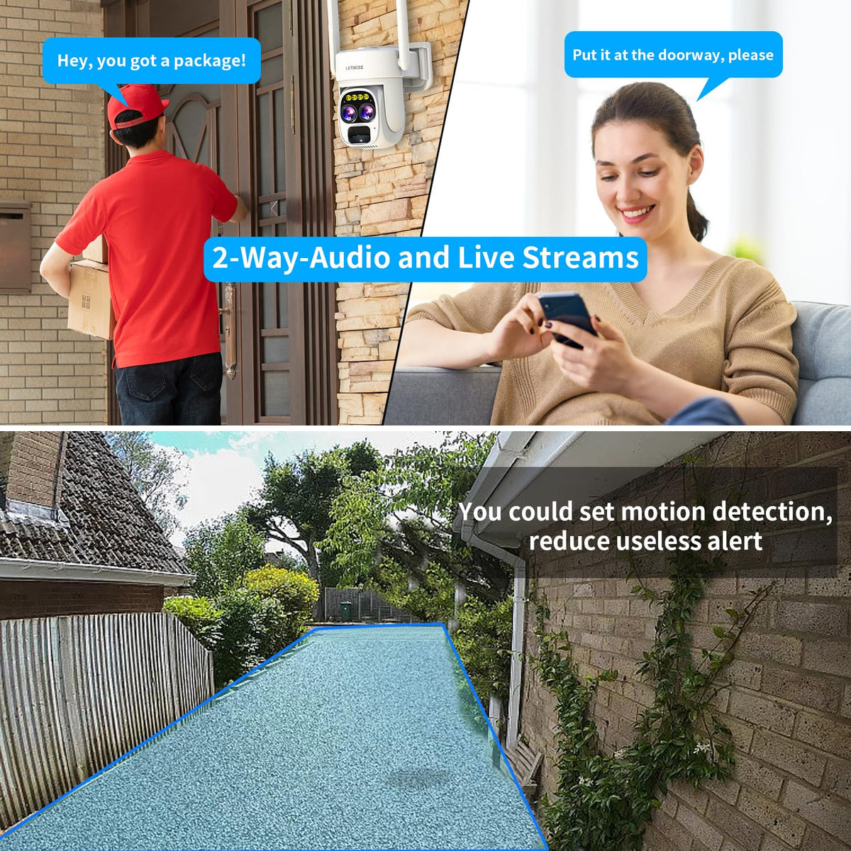 Wireless Solar Security Camera 360 PTZ Dual Lens 10x Zoom 2K L5588
