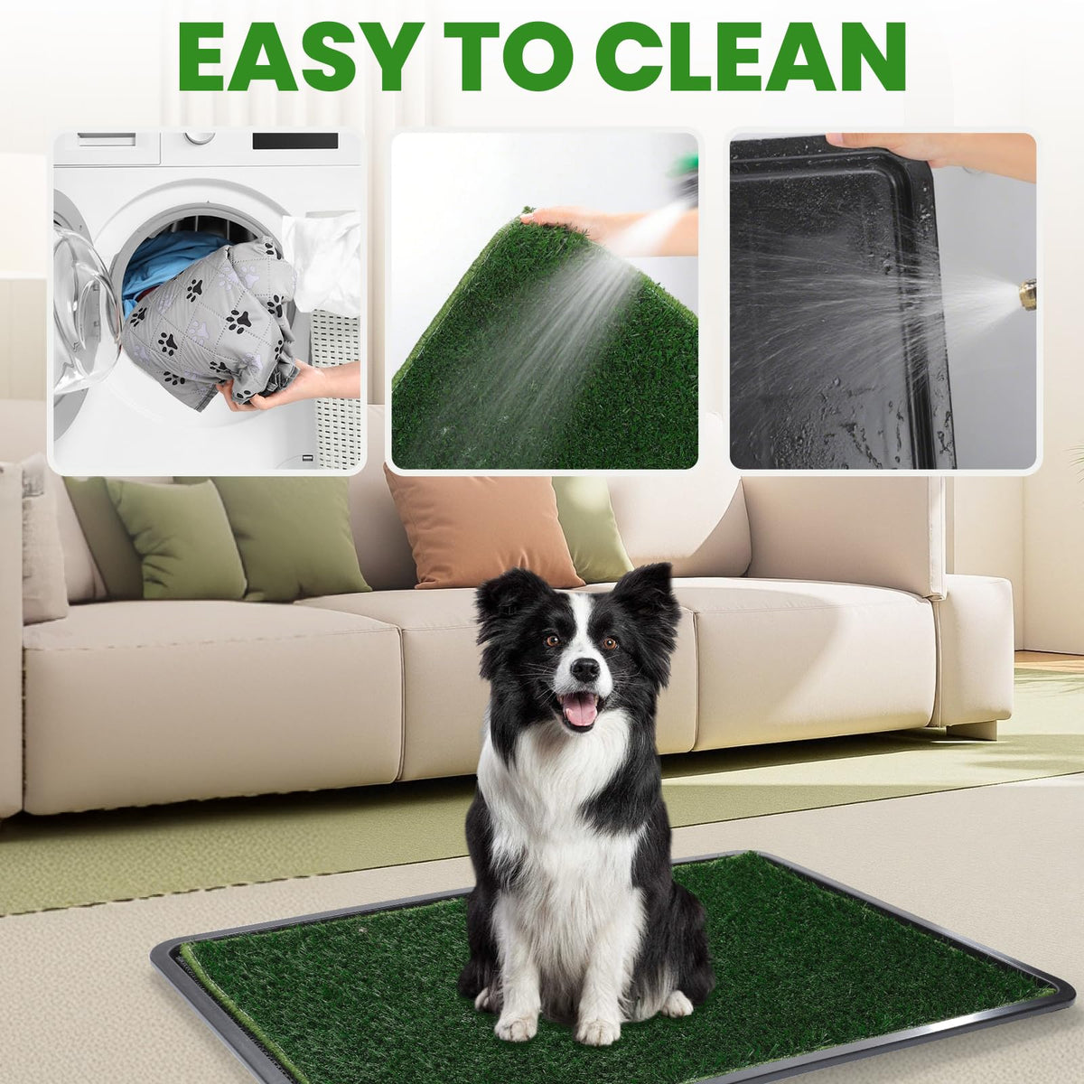 Artificial Grass Dog Potty Pad with Tray C26306