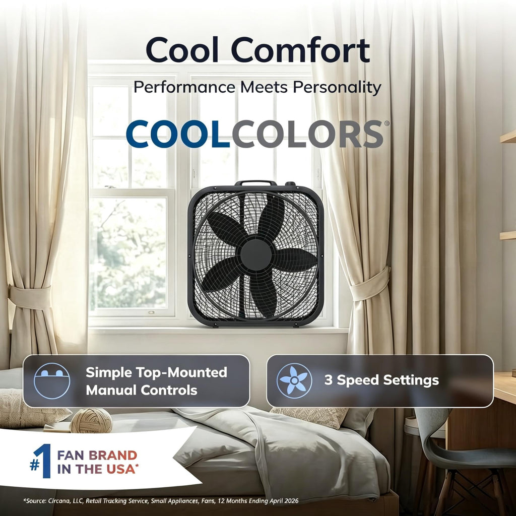 20 Inch 3 Speed Portable Box Fan Y373