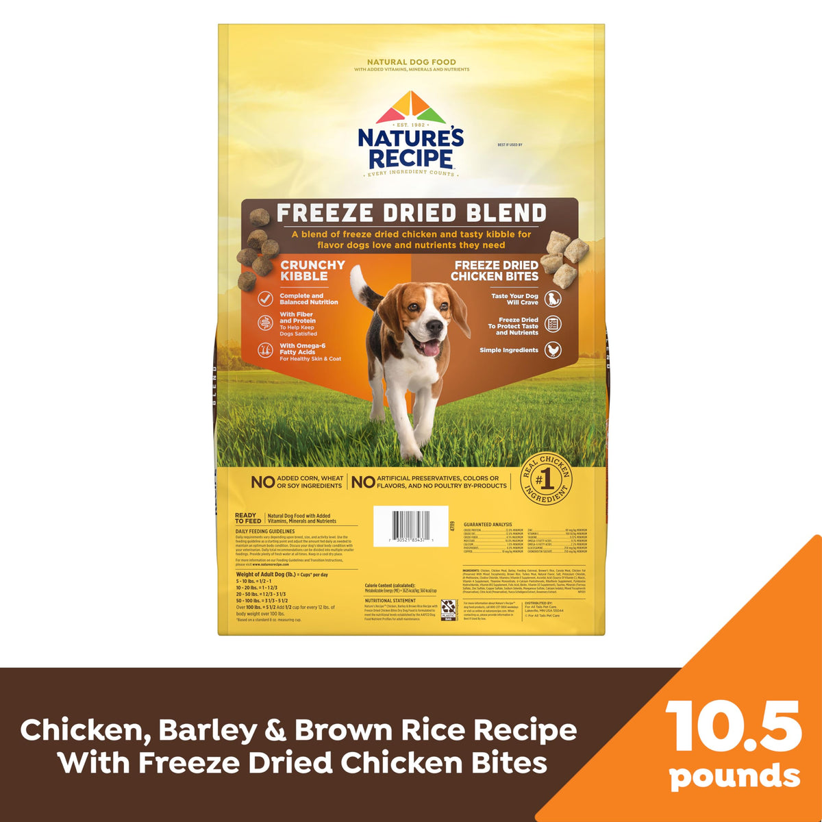 Freeze Dried Dry Dog Food 10.5 lb Bag Y16535