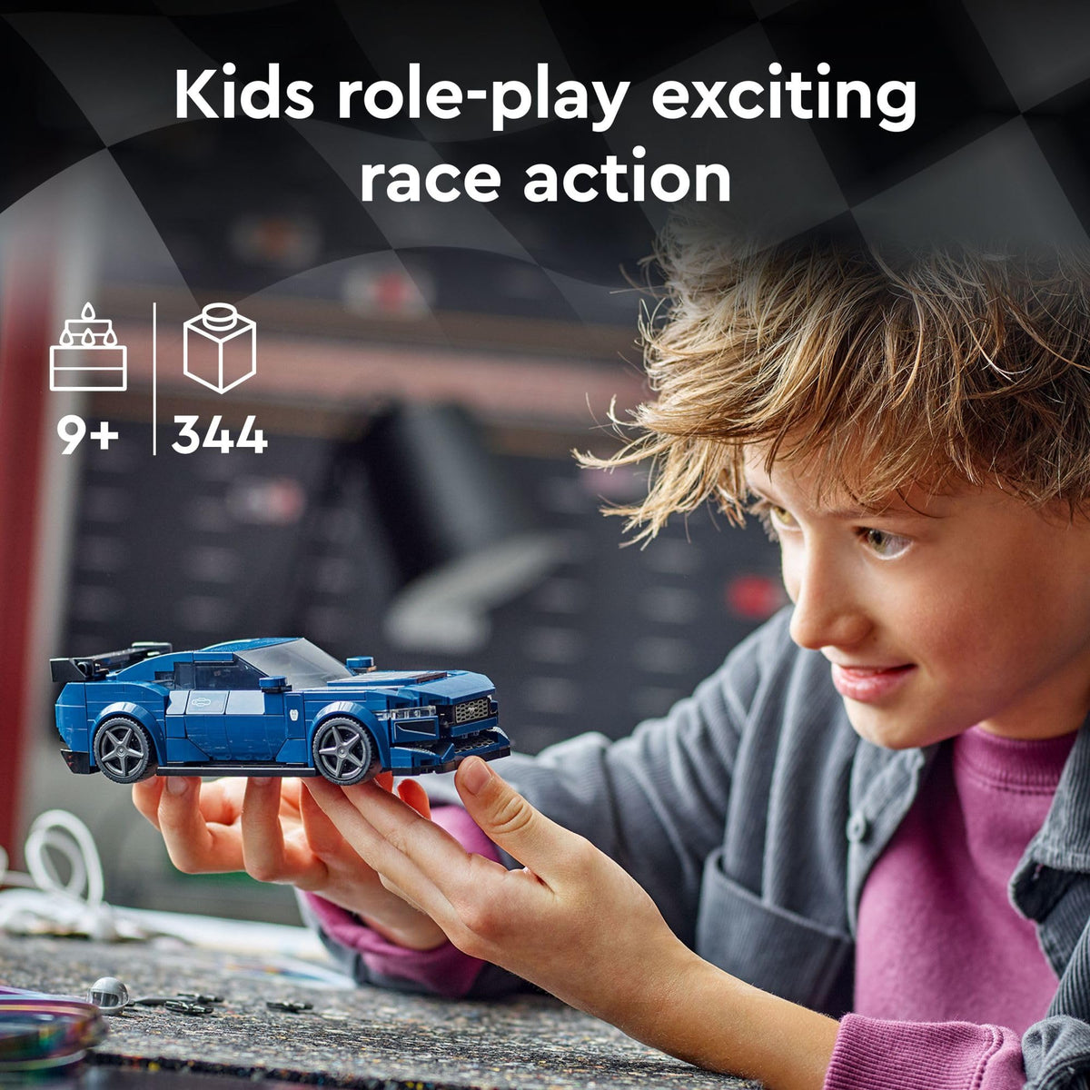 Buildable Blue Sports Car Model Set A66368