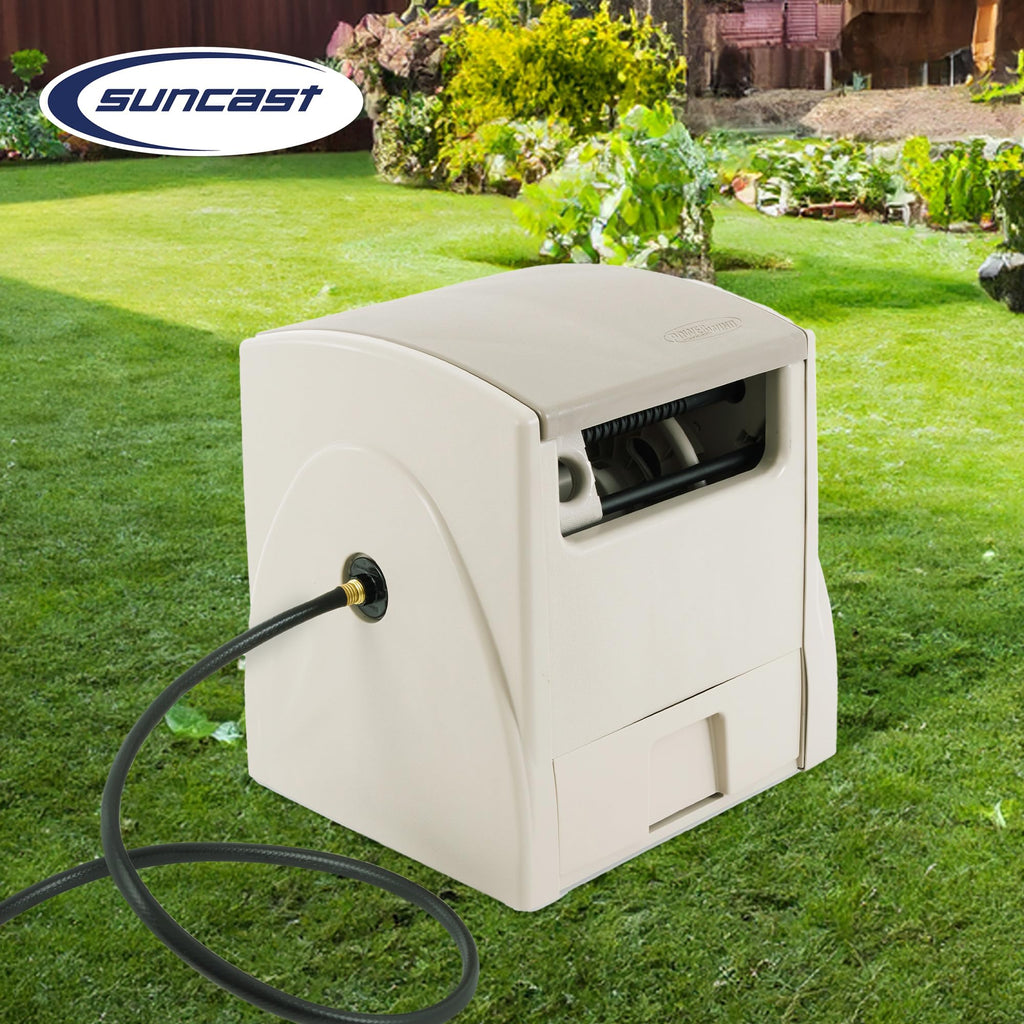 Automatic Rewind Garden Hose Reel, 100 ft. 5/8 in. Vinyl Hose Holder N2642