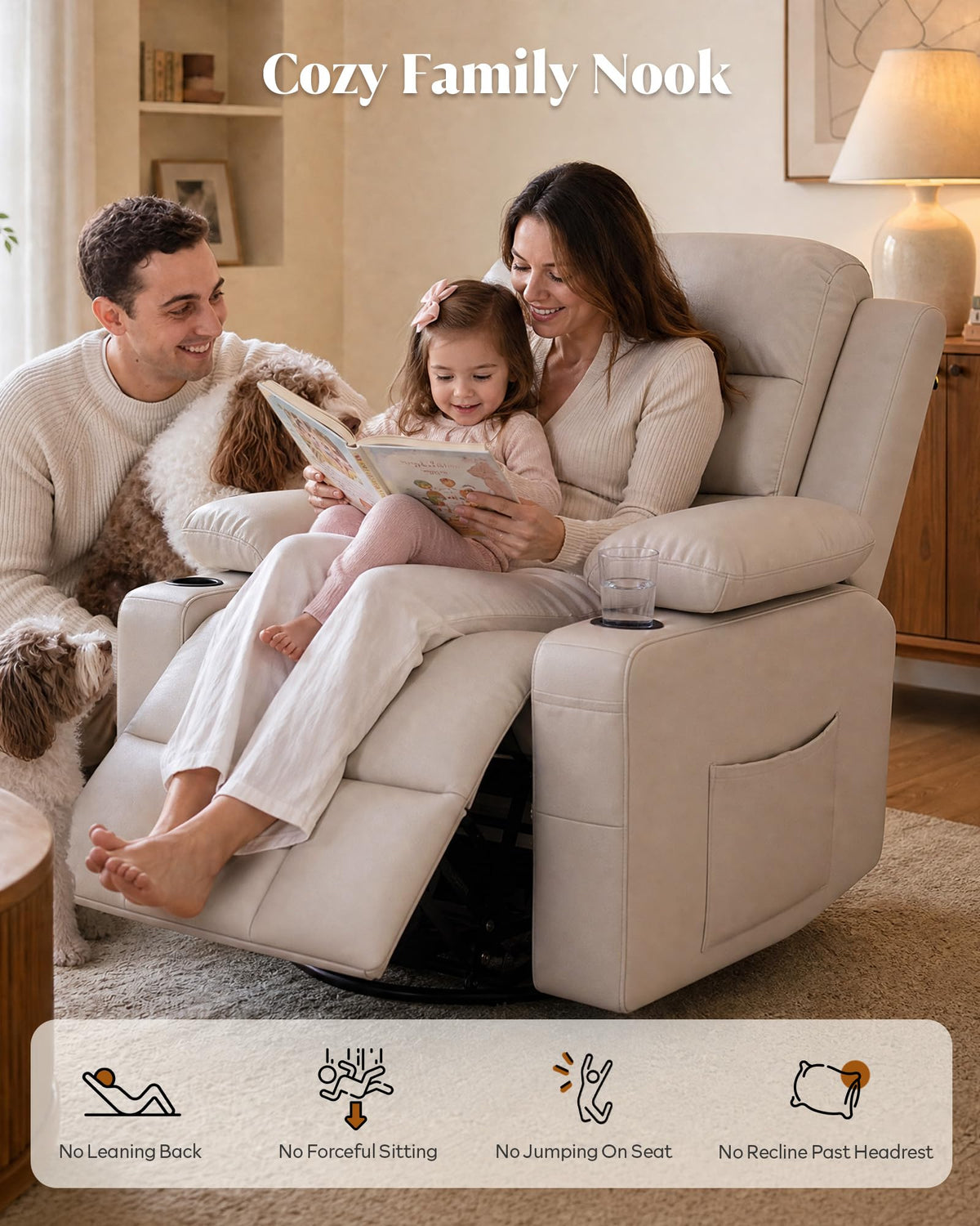 Power Swivel Recliner Chair with Motorized Adjustable Armrests V73987