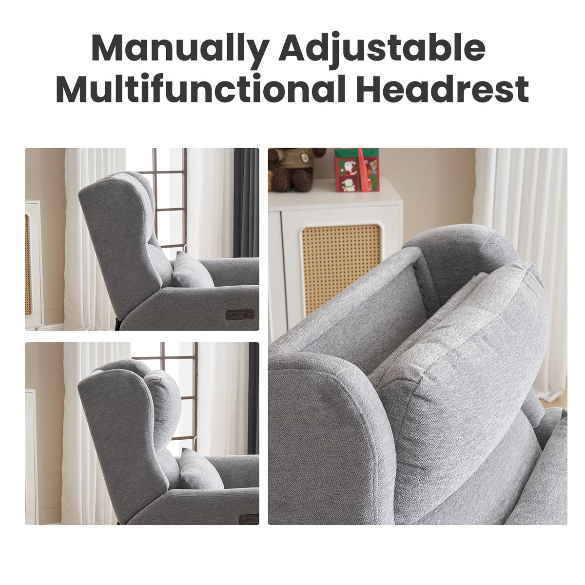 Oversized Swivel Rocker Recliner with Adjustable Headrest A721