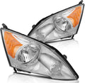 Headlights Assembly Pair Chrome Housing Amber Reflector Clear Lens J878859