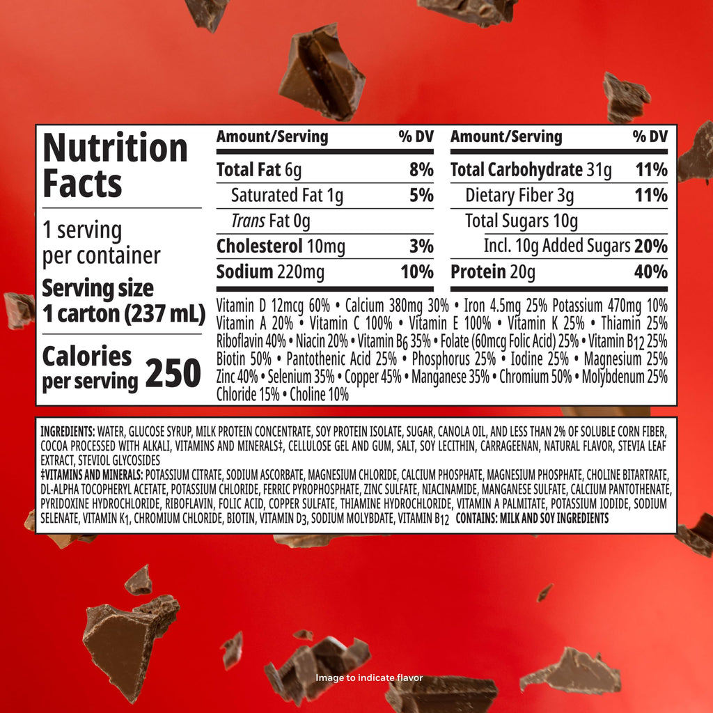 High Protein Nutritional Shake, Chocolate, 24 pk H59740