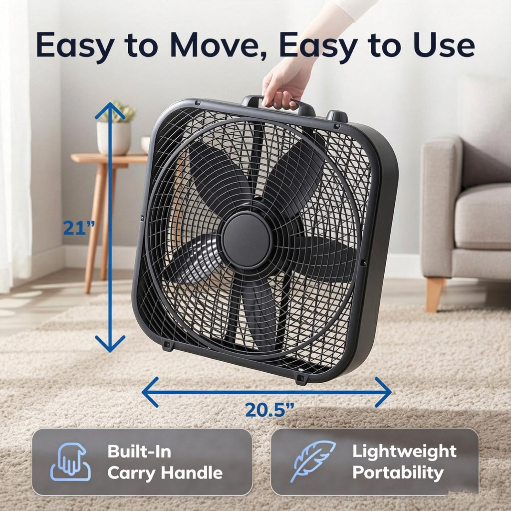 20 Inch 3 Speed Portable Box Fan Y373