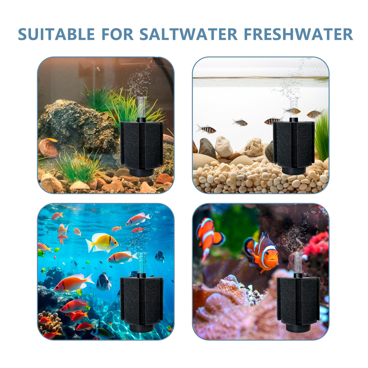 2 Pack 60-70 Gal Aquarium Sponge Filter F887