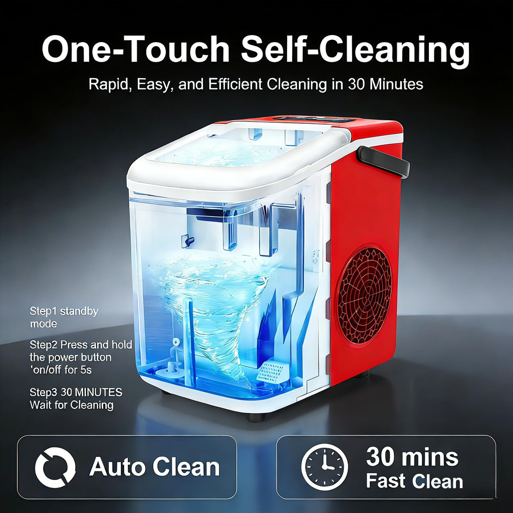 Portable Countertop Ice Maker with Self-Cleaning, 26lbs/24H X246456