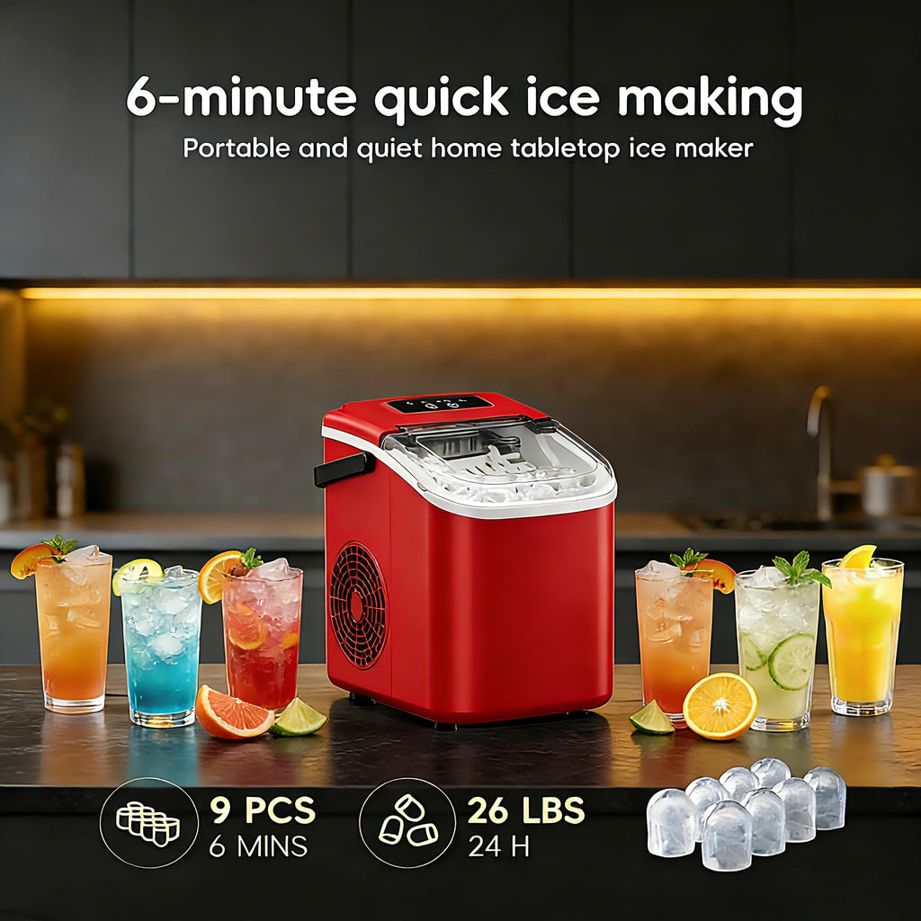 Portable Countertop Ice Maker with Self-Cleaning, 26lbs/24H X246456