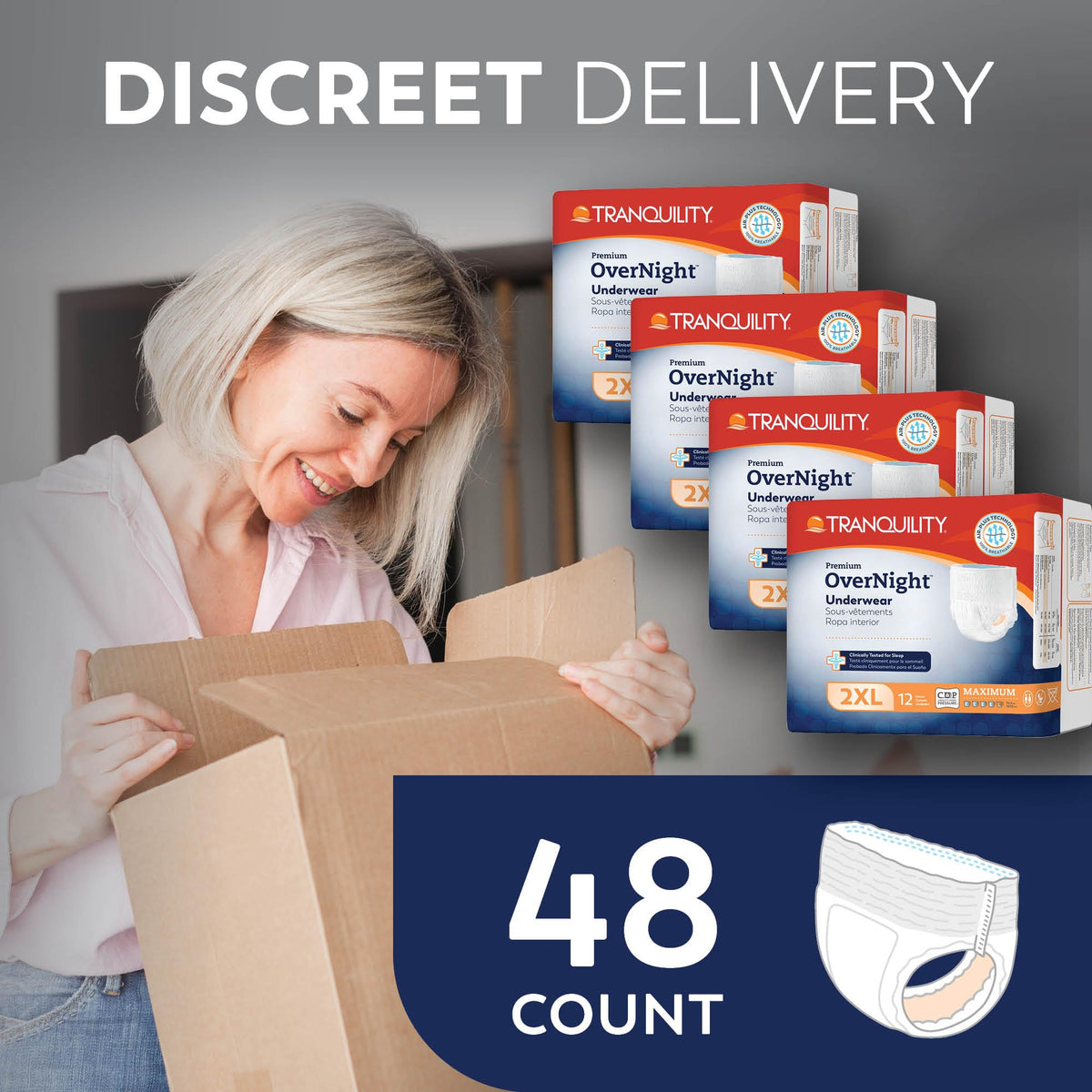 2XL Disposable Absorbent Underwear 48 Count I480