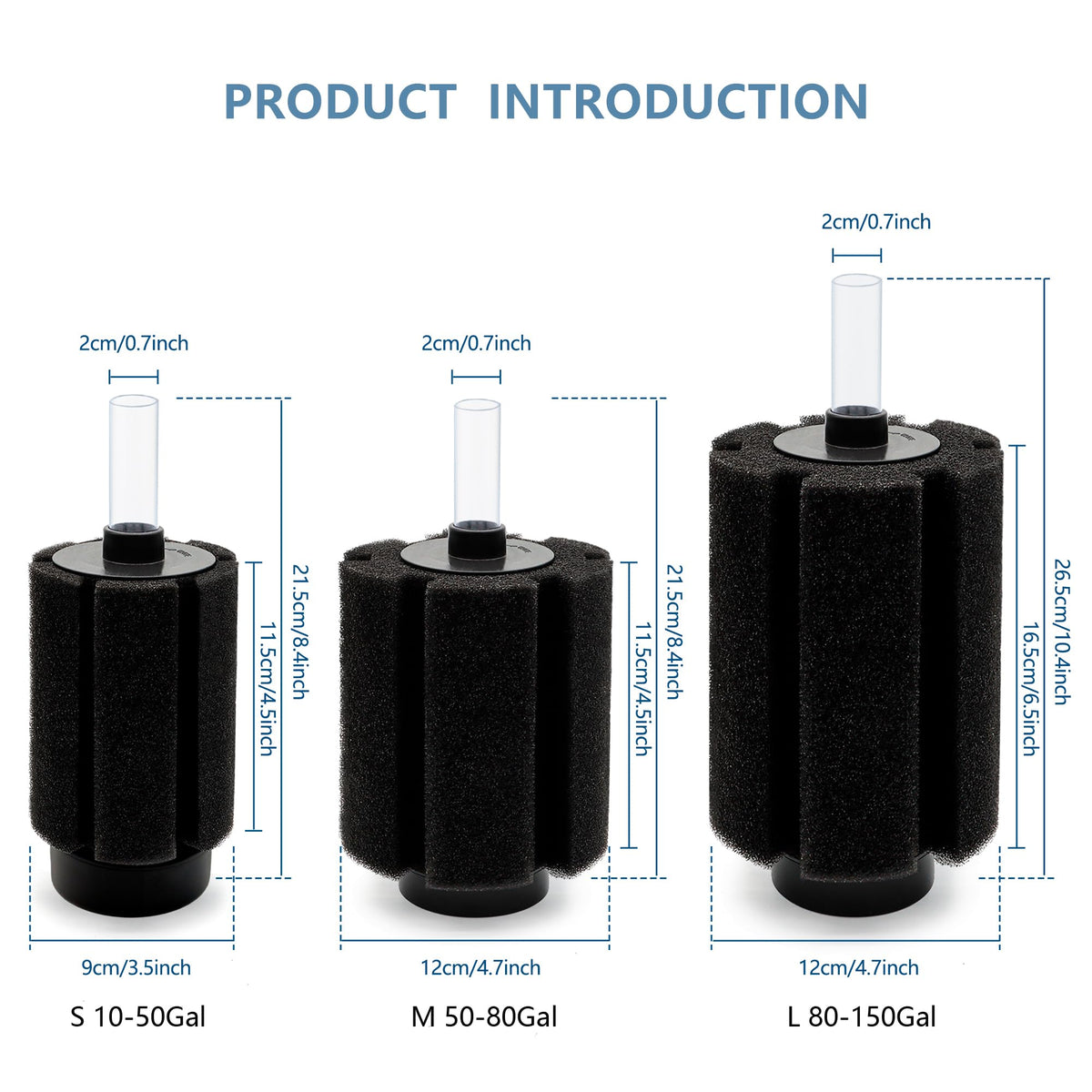 2 Pack 60-70 Gal Aquarium Sponge Filter F887