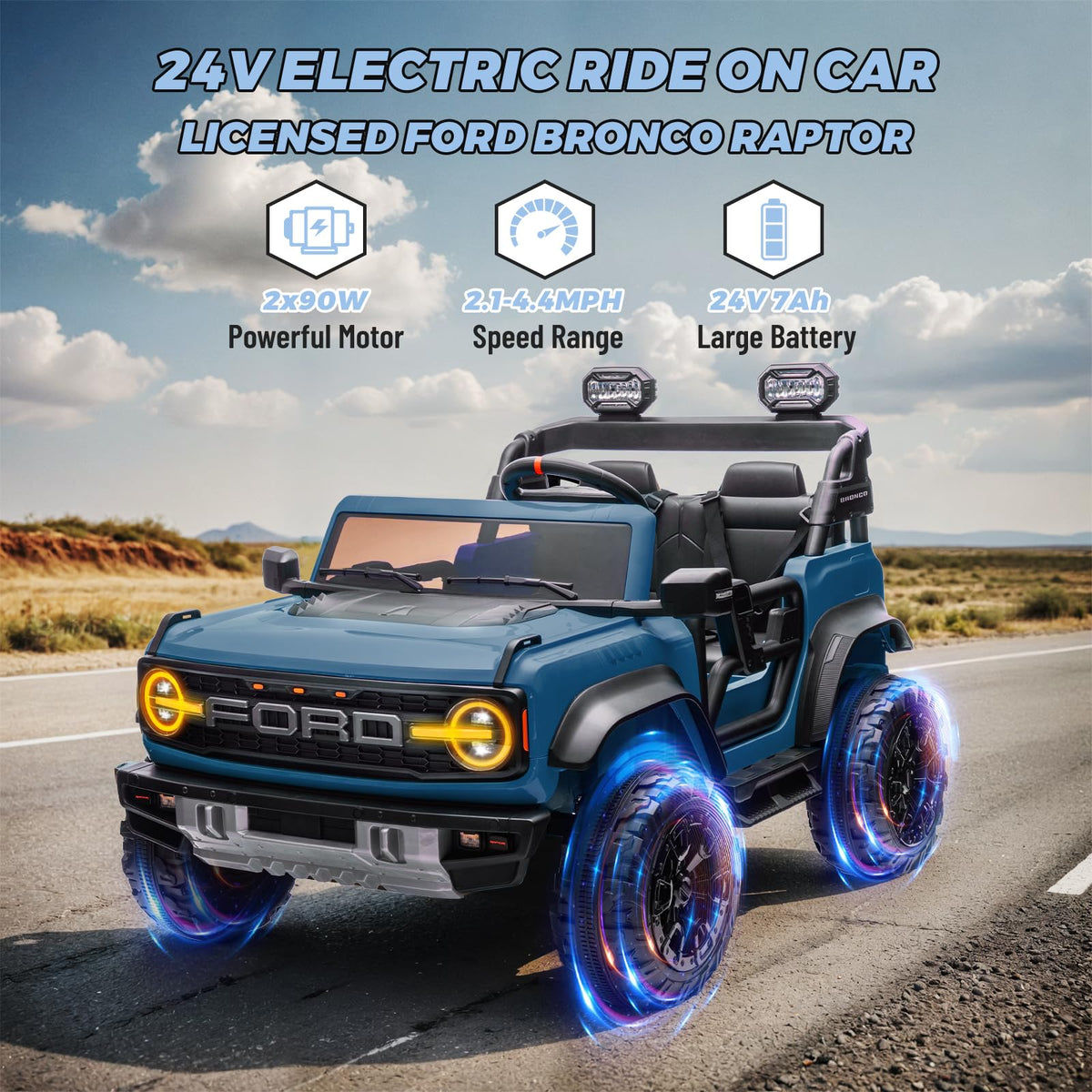 2 Seater 24V Electric Ride On Truck with Remote Control J2364