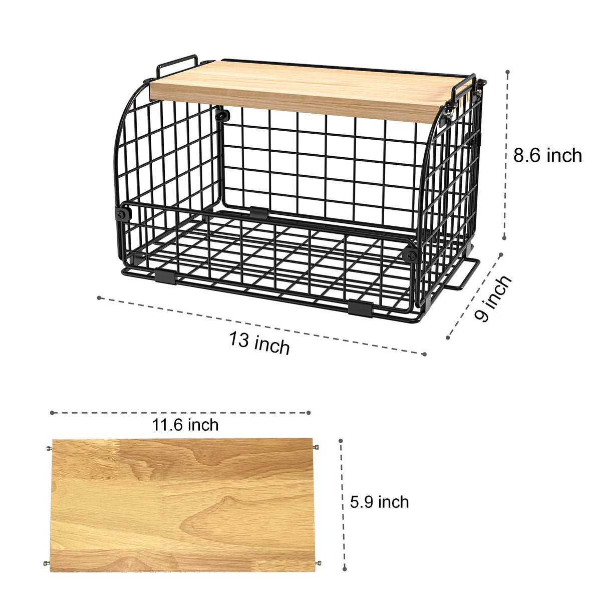 Stackable Wire Basket with Openable Top O101313